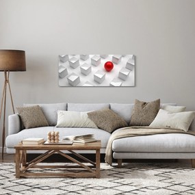 Tablou cu abstracție - cub cu bilă (120x50 cm)