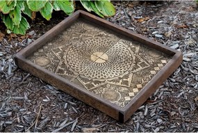 Tava TEP016, maro/crem, lemn, 50x40x6 cm