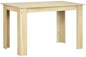 HOMCOM Masă de dining masă de bucătărie design modern cu placa mare pentru 2-4 persoane din lemn dim. 120L x 69l x 75H cm stejar | Aosom Romania