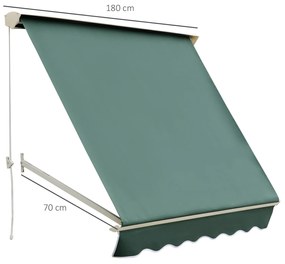 Outsunny Copertină de Soare Tip Rulou, Protecție UV, Ideal pentru Fereastră, Verde, 180x70 cm | Aosom Romania