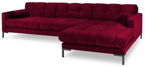 Colțar din catifea cu extensie pe partea dreaptă Cosmopolitan Design Bali, roșu