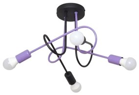 Lustră aplicată OXFORD 4xE27/15W/230V negru/mov