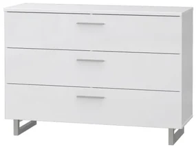 Comoda Soprano, Alb Si Alb Super Lucios, 120.1 Cm
