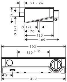 Baterie dus termostatata crom Hansgrohe ShowerTablet Select 13171000