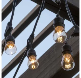 Ghirlandă luminoasă, impermeabilă cu 15 becuri LED, tip soclu E27 , alb cald