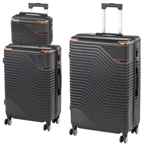 TraveLux Urban XX gurulós bőrönd szett fekete