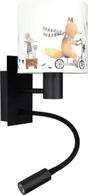 Brilagi - Lampă LED flexibilă BOBO 1xE27/25W/230V + LED/3W neagră/albă/animăluțe