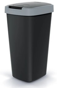 Coș de gunoi cu capac colorat, 25 l, gri/negru