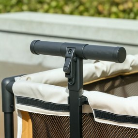 PawHut Cărucior pentru câini buggy pliabil pentru câini și pisici până la 30 kg 110 x 65 x 102 cm Maro | Aosom Romania