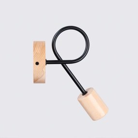 Lampă de perete Sollux SL.1476 EMBER 1xE27/15W/230V negru/bej/fag