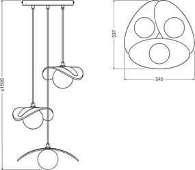 Osram - Lustră suspendată pe cablu DECOR PEARL, 3x G9/5W/230V, bej