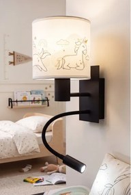 Brilagi - LED Flex. lampă BOBO 1xE27/25W/230V + LED/3W negru/alb/unicorni
