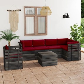 Set mobilier gradina din paleti cu perne 7 piese lemn masiv pin Bordo, 7