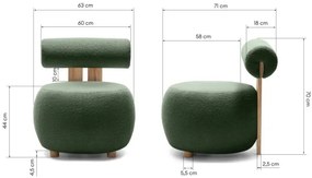 Fotoliu design verde închis HANNA, stejar