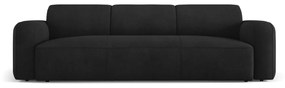Canapea Greta cu 3 locuri si tapiterie din tesatura structurala, negru