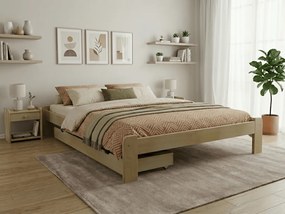 Pat ADA 140x200 cm, pin Saltele: Cu saltele Coco Maxi 20 cm, Somiera pat: Cu lamele drepte