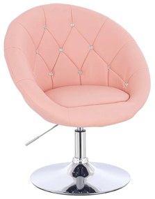 HC8516CN Scaun Roz Piele Ecologica cu Bază Cromata