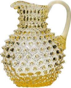 Carafa galbena, din sticla, cu model, 2L, Sun