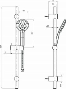 Jasmin Set de duș cu bar de duș NGJ N51K