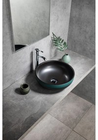 Chiuvetă neagră/turcoaz rotundă din ceramică ø 41 cm Priori – Sapho