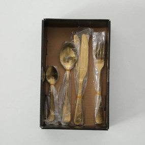 Set tacamuri, 4 persoane, auriu, din otel inoxidabil, Landlord