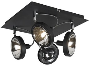Spotlight de design negru cu 4 lumini reglabile - Nox