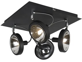 Spot design negru cu 4 lumini reglabil - Nox