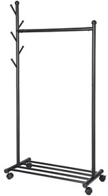 Cuier Haine Garment Negru, 85.2 x 42.5 x 174 cm