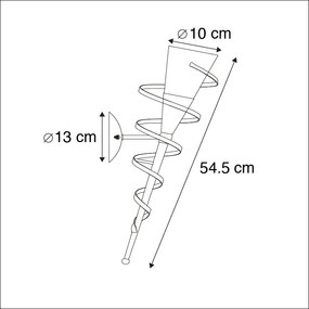 Aplică rustică maro ruginiu cu sticlă crem - Castle