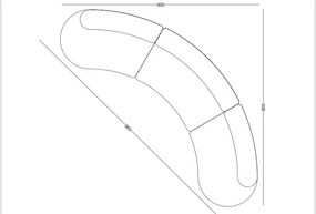 Canapea coltar loca plus (300x300x70)