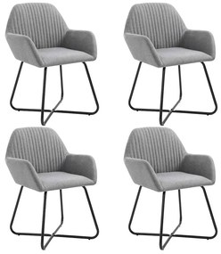 vidaXL Scaune de bucătărie pivotante, 4 buc., gri deschis, textil