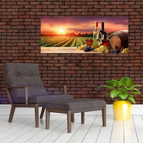 Tablou cu vie și vin (120x50 cm)