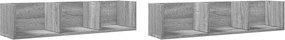 vidaXL Dulapuri perete 2 buc., gri sonoma 75x18x16,5 cm lemn prelucrat
