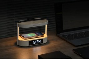 Immax NEO 09111L - Lampă de birou LED cu dimmer, ceas deșteptător și stație de încărcare TRIPLE DOCK LED/1,5W/5V