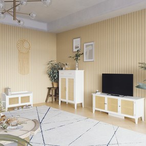 HOMCOM Mobilier pentru încălțăminte de depozitare cu 2 uși efect canelură sertar 80 x 35 x 110 cm alb | Aosom Romania