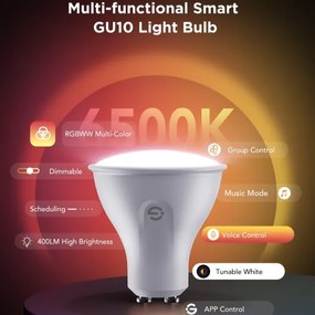 SET 2x bec LED RGBWW dimabil Govee GU10/4,8W/230V 2700-6500K Wi-Fi