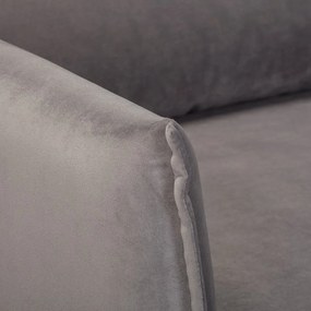 Fotoliu gri cu tapițerie din catifea Juli – Ropez