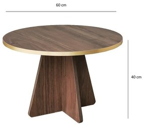 Măsuță de conferință Mushroom Gold and Walnut