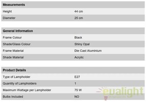 Stalp exterior stil clasic IP43 H44cm Reika negru AL 11-1172/1 schwarz OR