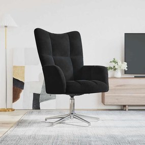 vidaXL Scaun de relaxare, negru, catifea