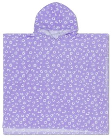 Poncho plajă copii 65 x 65 cm Leopard lila