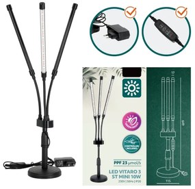 Lampă LED reglabilă VITARO pentru plante 3xLED/10W/230V negru