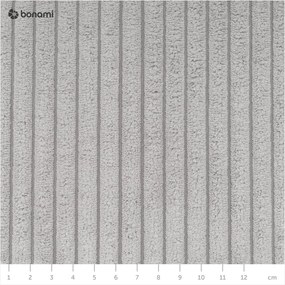 Colțar gri deschis extensibil cu tapițerie din catifea reiată (cu colț variabil) Sara – Ropez