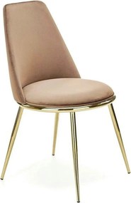 Scaun bej tapitat K460, stofa catifelata, 49x54x84 cm