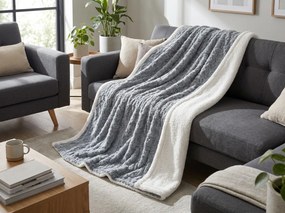 Patura imitatie de miel FURINA, gri Dimensiune: 200 x 220 cm