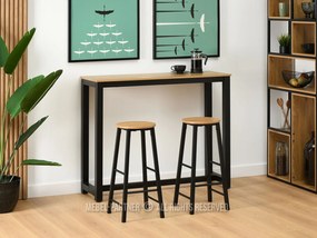 Set masă scaune pentru sufragerie Remma (stejar + negru) (pentru 2 persoane). 1111874