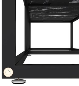 Comoda TV, marmura neagra, 160x40x40,5 cm, sticla securizata 1, negru si negru marmorat, 160 x 40 x 40.5 cm