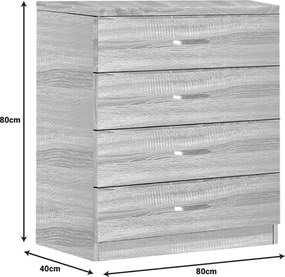 Dulap cu sertare Killian Pako World Sonoma 80x40x80 cm