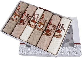 decoDoma Set prosoape bucătărie vafelă CAFEA 40 x 60 cm 6 buc