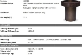 Masuta laterala design LUX Otus round